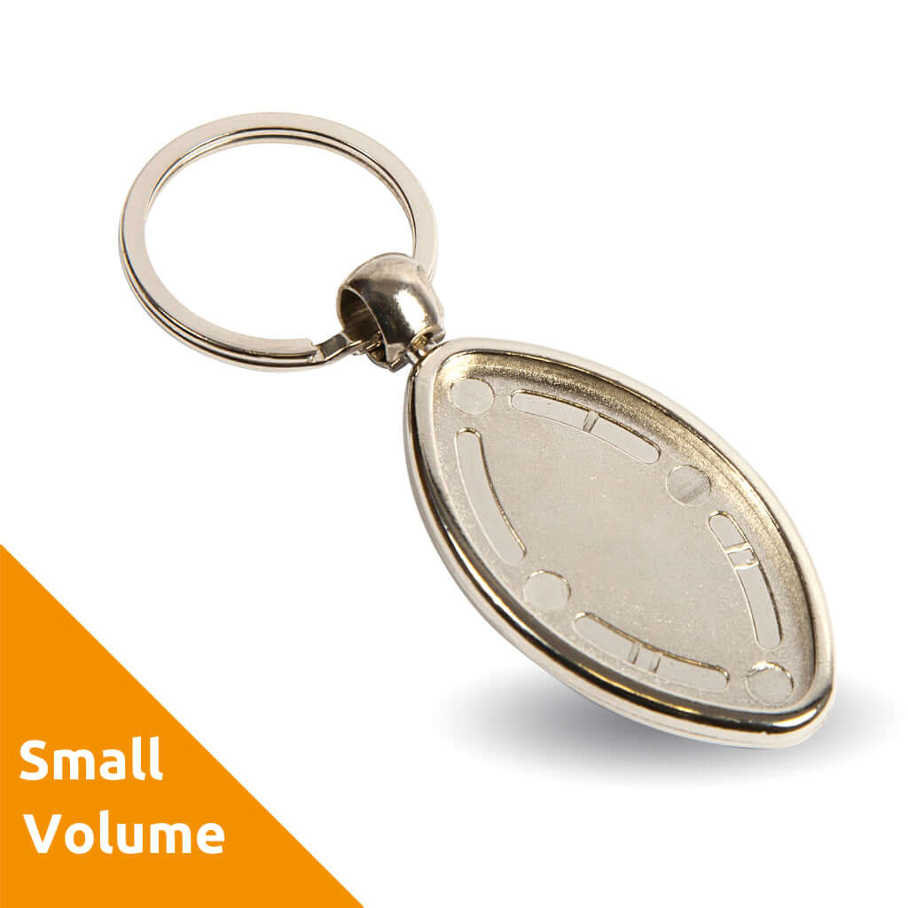 Buy Small Volume - Shaped Blank Metal Photo Insert Keyring from £1.50 Online