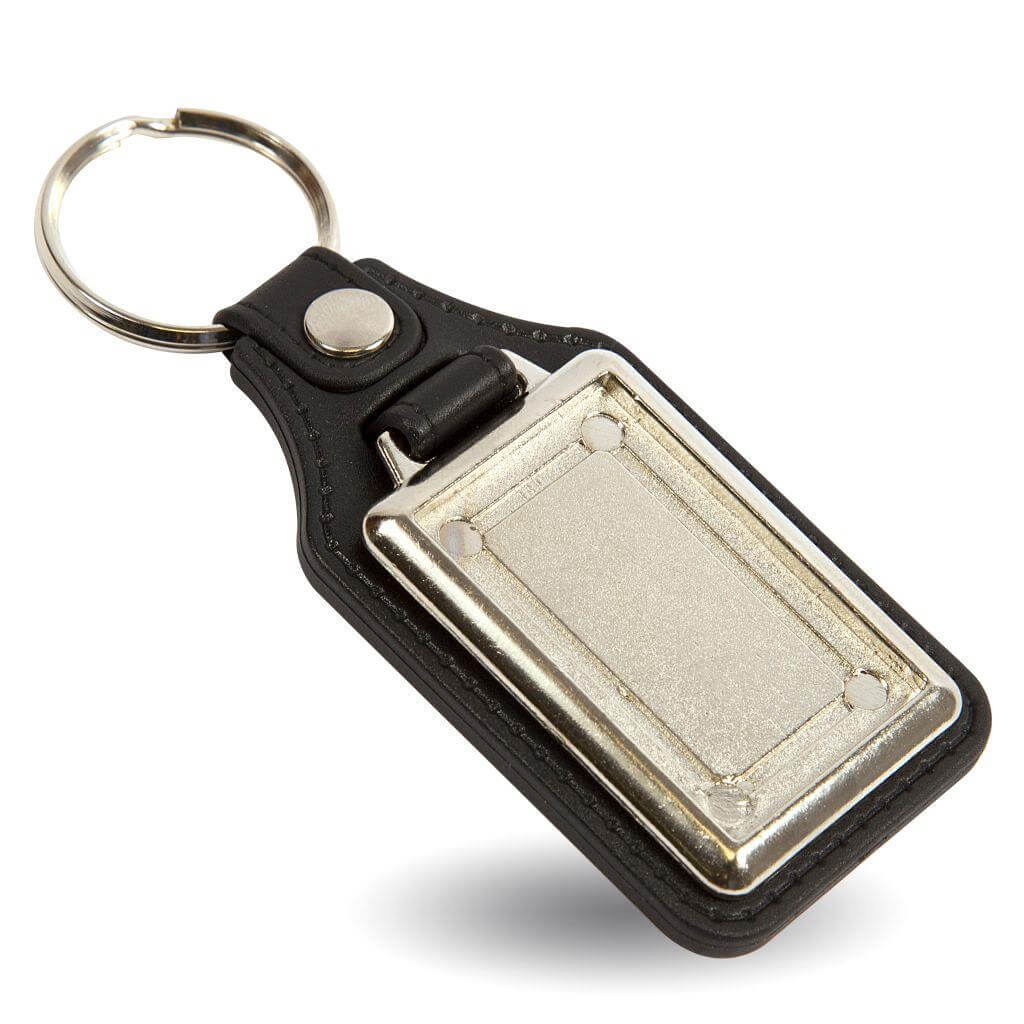 Buy MD40 Rectangular Blank Medallion PU Leather Photo Insert Keyring - 40 x 25mm - Pack of 10 from £13.40 Online