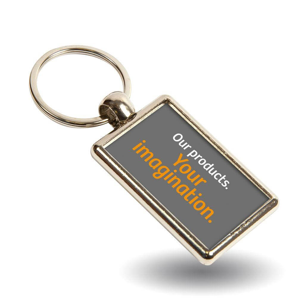 Buy ML-40 Single or Double-Sided Rectangular Blank Metal Photo Insert Keyring - 40 x 25mm - Pack of 10 from £12.80 Online