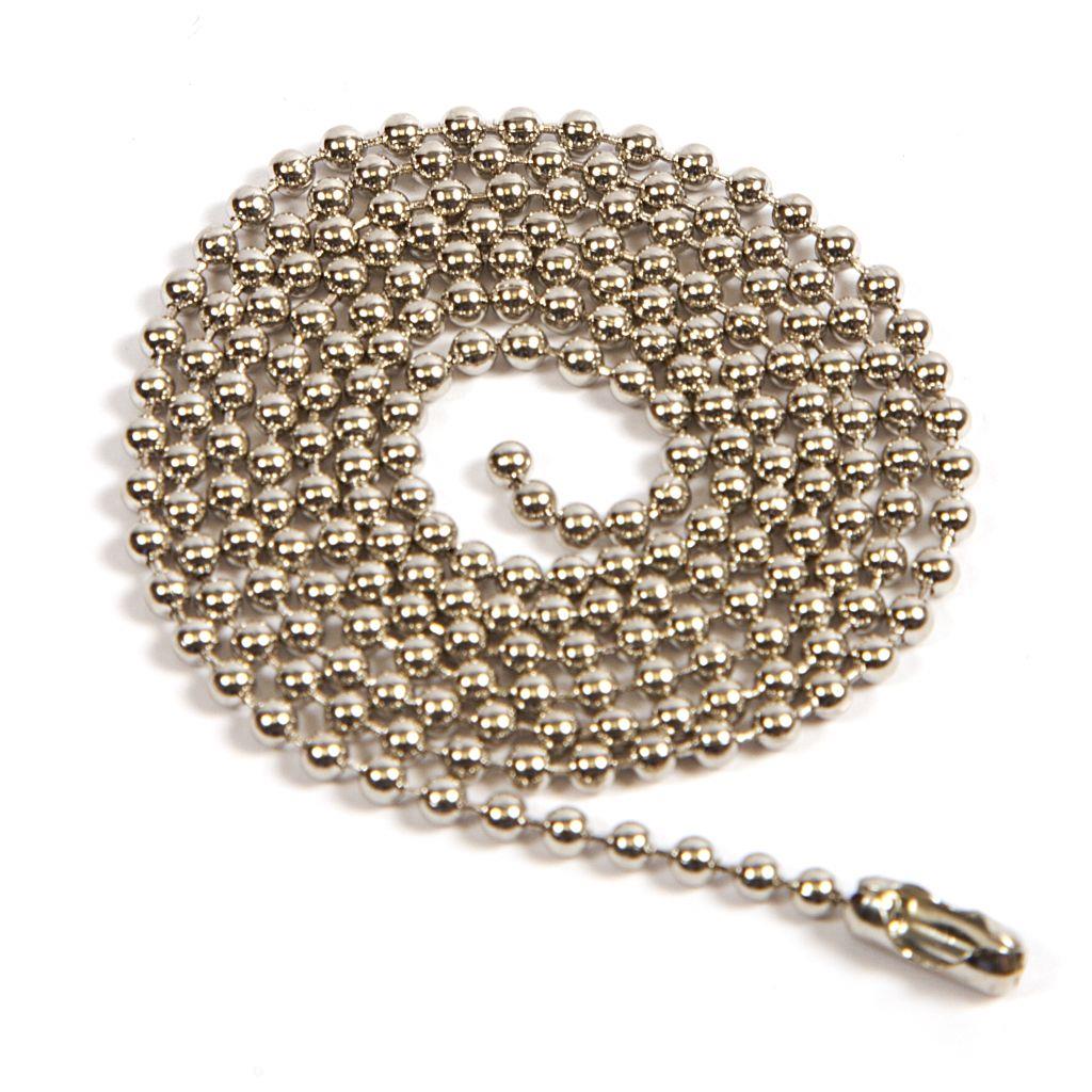 Buy 760mm (30 inch) Round 2.4mm Ball Chain with Connector Pack of 50 from £34.88 Online