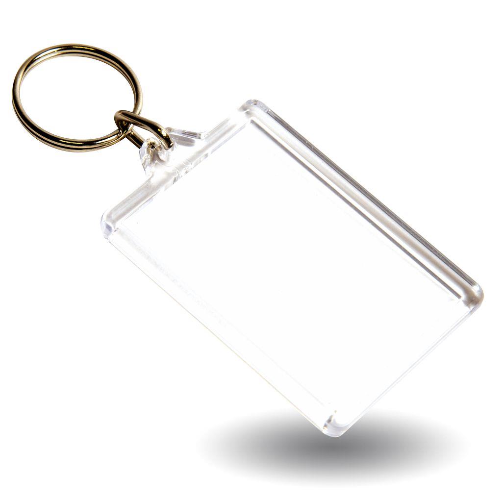 Key Picture Rectangle C1 Rectangular Photo Keyrings 50x35mm (Pack of 50)