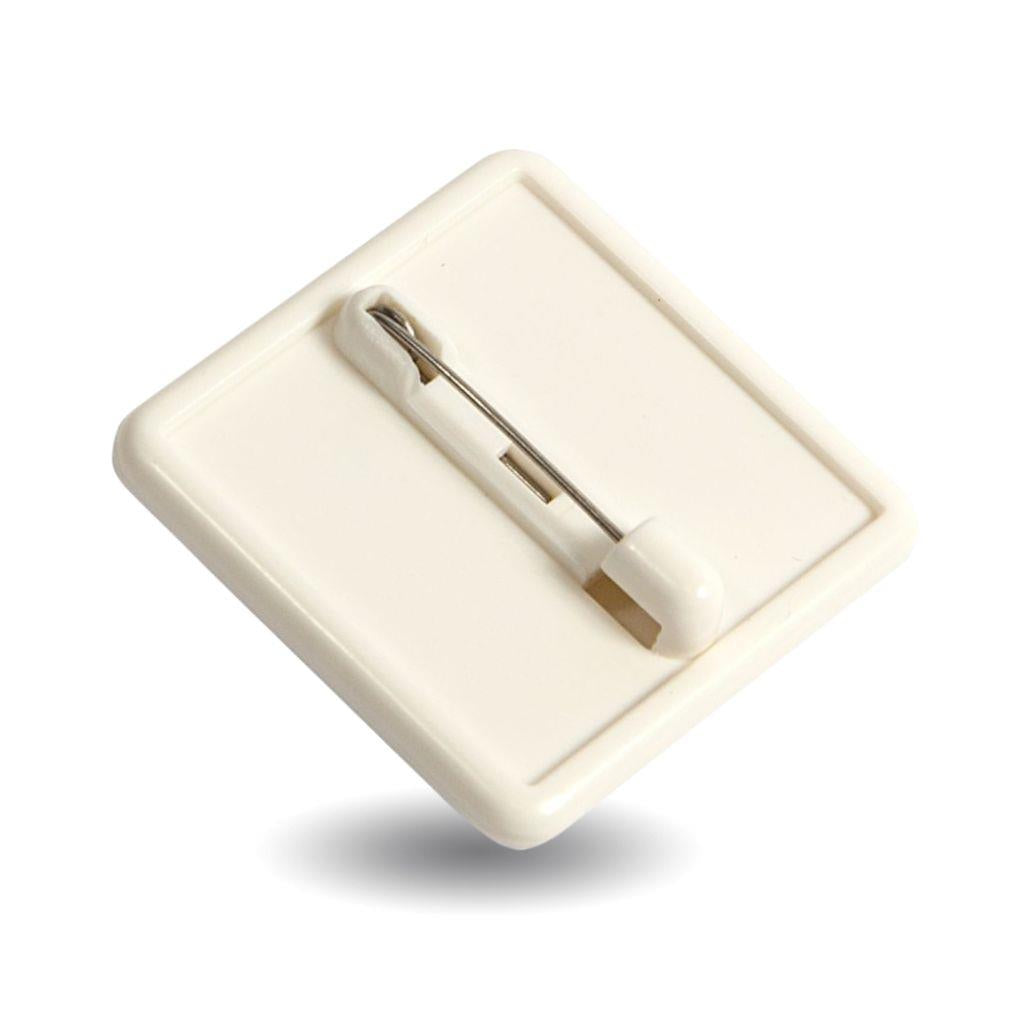 Buy 25mm Square White Blank Plastic Pin Badge - Pack of 50 from £19.58 Online