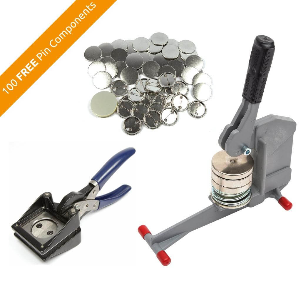 Buy 38mm Round G Series Compact Button Badge Machine - Including 100 Free Pin Back Components from £125.00 Online