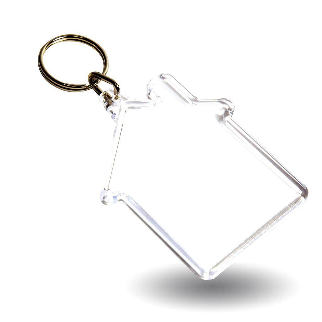Buy S-House Shaped Blank Plastic Photo Insert Keyring - 59 x 56mm - Pack of 50 from £30.60 Online