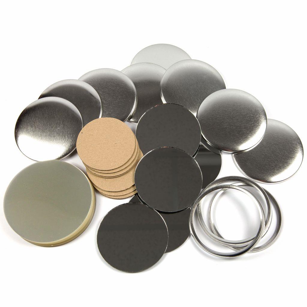 Buy 75mm Round G Series Pocket Mirror Button Badge Components - Pack of ...