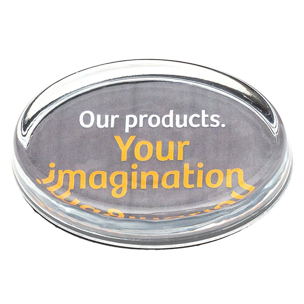 Buy Oval 100 x 70mm Glass Paperweight + felt base - Insert Size 93 x ...