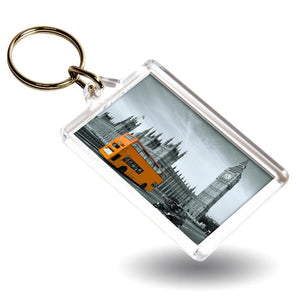 C1 Rectangular Blank Plastic Photo Insert Keyring 50 X 35mm Pack Of 50