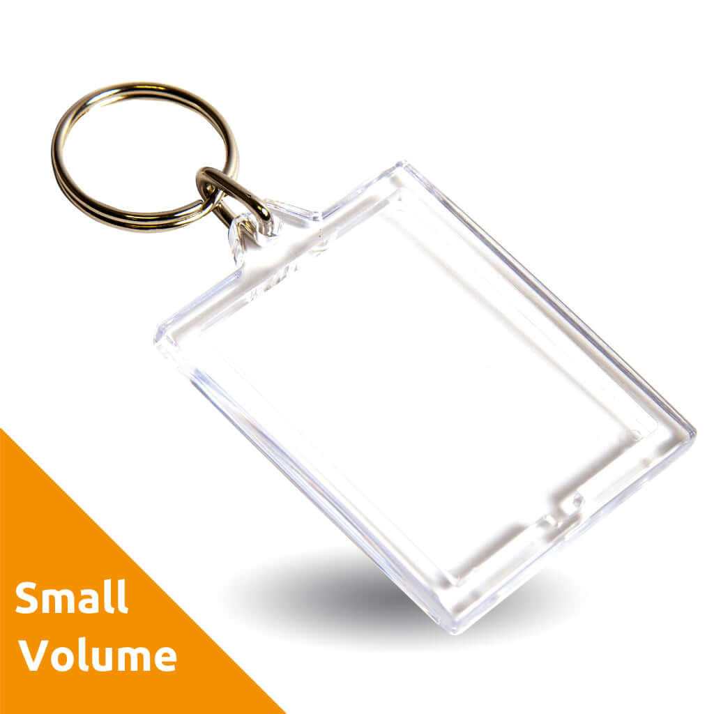 Buy Small Volume - 45 x 35mm Blank Acrylic Photo Insert Keyring from £0.85 Online