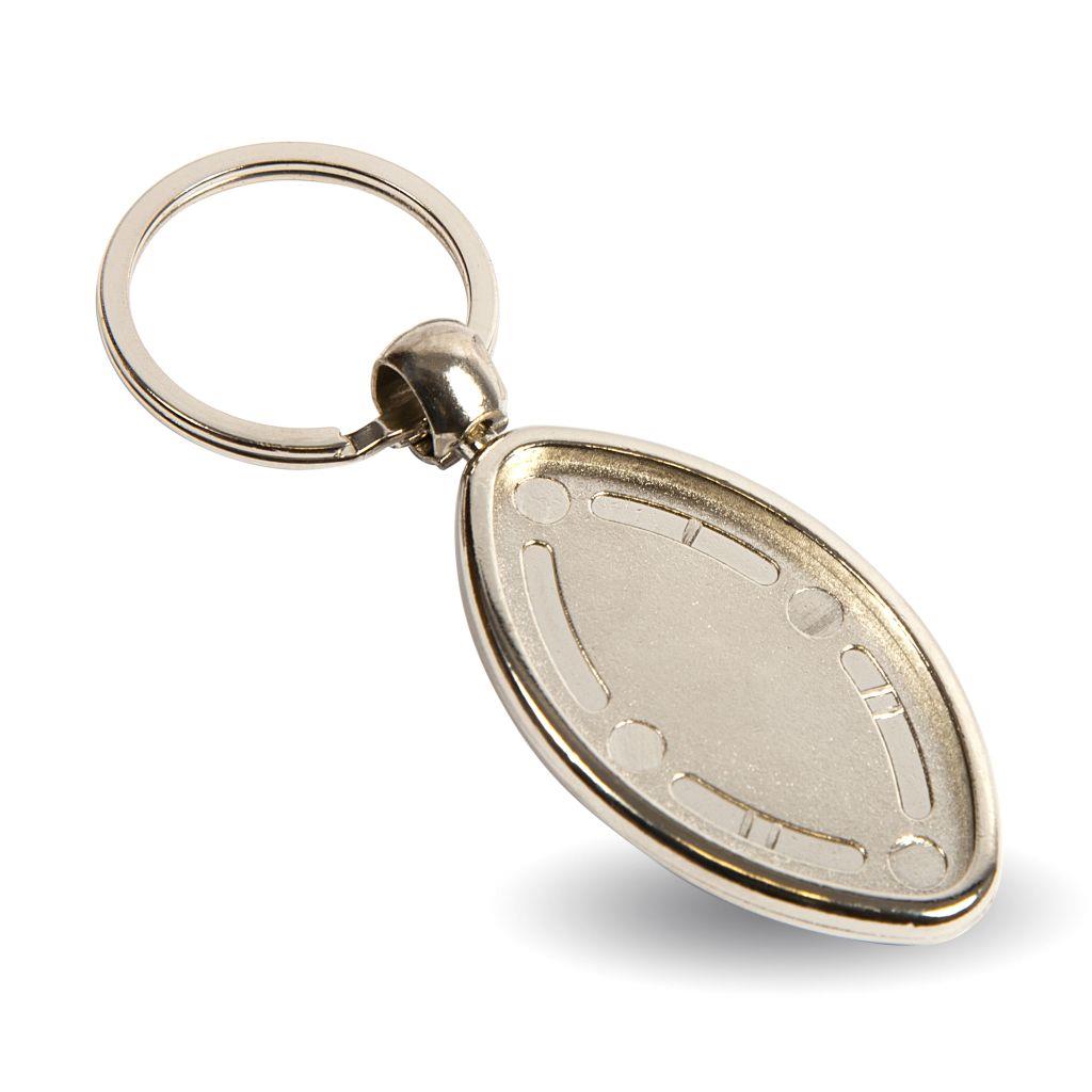Buy MRB Rugby Shaped Oval Blank Metal Photo Insert Keyring - 33 x 24mm - Pack of 10 from £12.80 Online