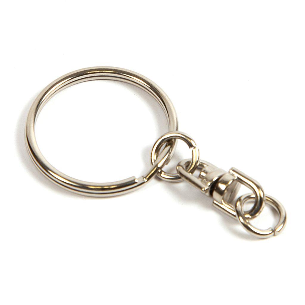 Buy 25mm Spring Steel Split Ring Keychain and Swivel Chain - Pack of 50 from £9.30 Online