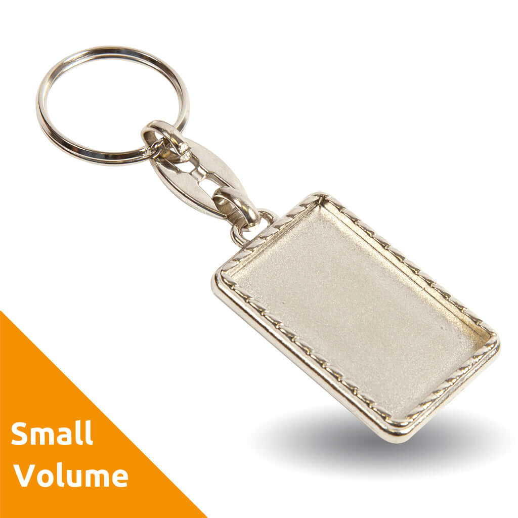 Buy Small Volume - 40 x 25mm Blank Metal Photo Insert Keyring from £1.50 Online