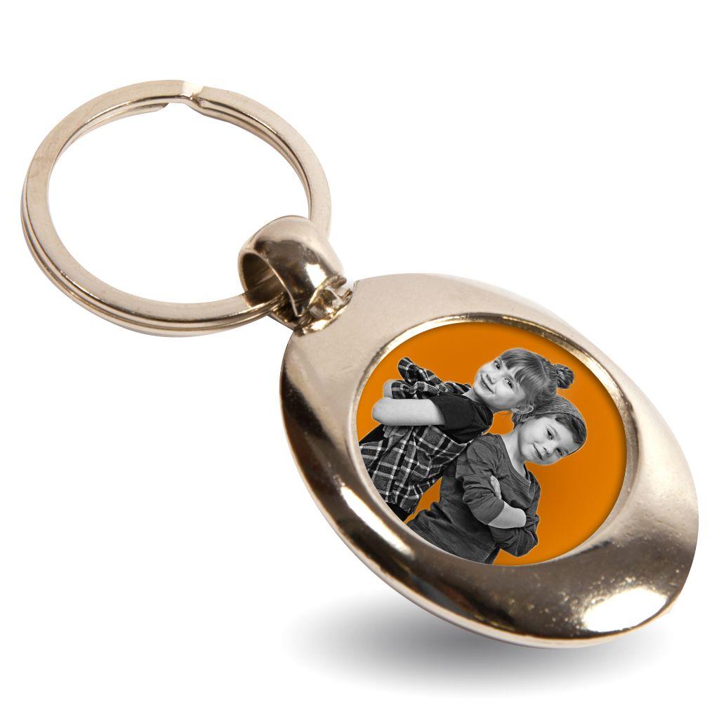Buy MZ-25 Round Blank Metal Photo Insert Keyring with Shopping