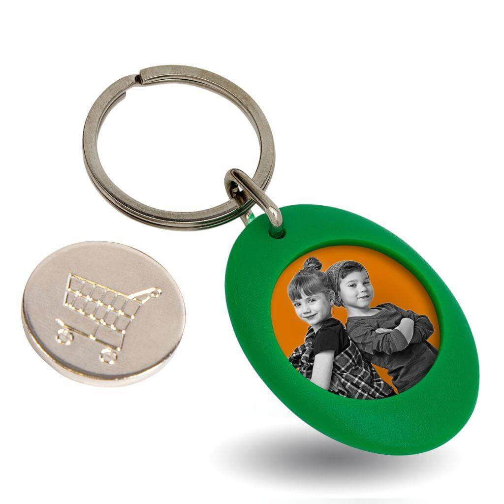 Buy CR-ZCOIN Round Blank Plastic Photo Insert Keyring with Shopping Trolley Coin - 25mm - Pack of 10 from £8.81 Online