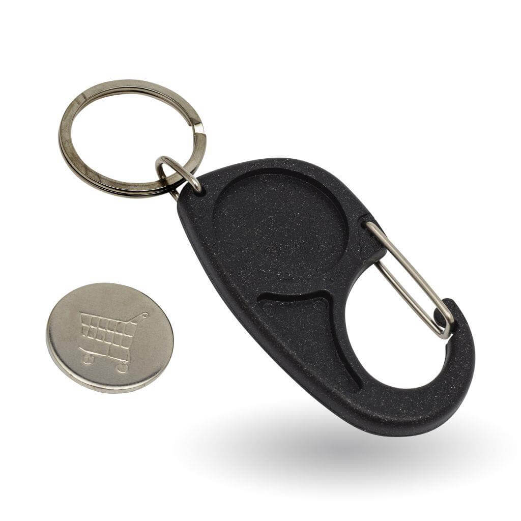 Buy Blank Plastic 25mm Insert Carabiner Trolley Coin Keyring - Pack of 10 from £13.30 Online