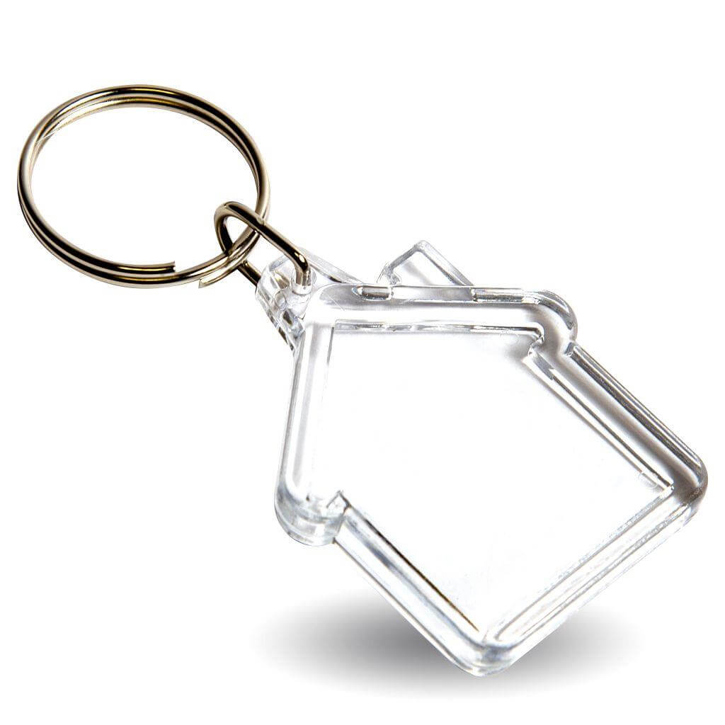 Buy Mini House Shaped Blank Plastic Photo Insert Keyring - 35 x 33mm - Pack of 50 from £15.91 Online