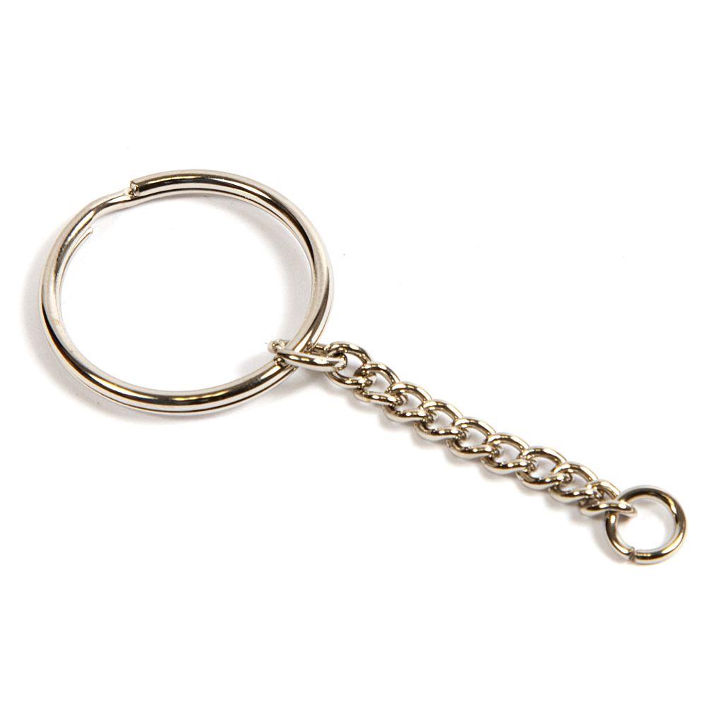 Buy 25mm Spring Steel Split Ring Keychain and Long Chain - Pack of 50 from £7.70 Online
