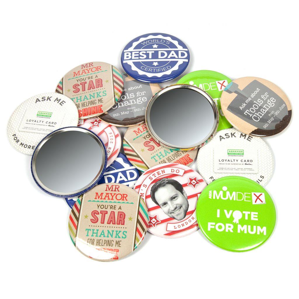 Buy 75mm Round G Series Pocket Mirror Button Badge Components - Pack of 100 from £99.00 Online