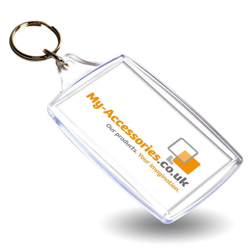 Buy L4 Rectangular Blank Plastic Photo Insert Keyring - 70 x 45mm - Individually Bagged - Pack of 10 from £6.60 Online