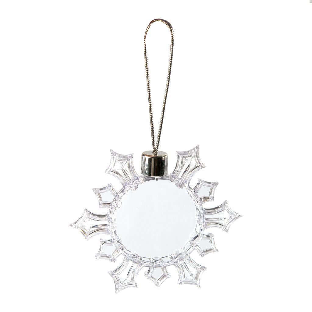 Buy 53mm Round Blank Plastic Snowflake Tree Decoration - Pack of 6 from £17.70 Online