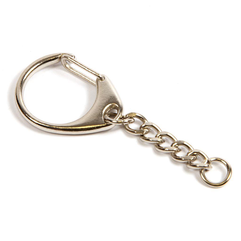 Buy 23mm `C` Ring with Nickel Plated Spring Clip and Keychain - Pack of 50 from £25.26 Online