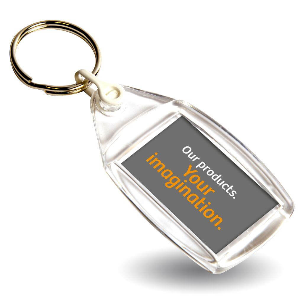 Buy P502 Rectangular Blank Plastic Photo Insert Keyring with Coloured Connector - 35 x 24mm - Pack of 50 from £12.25 Online