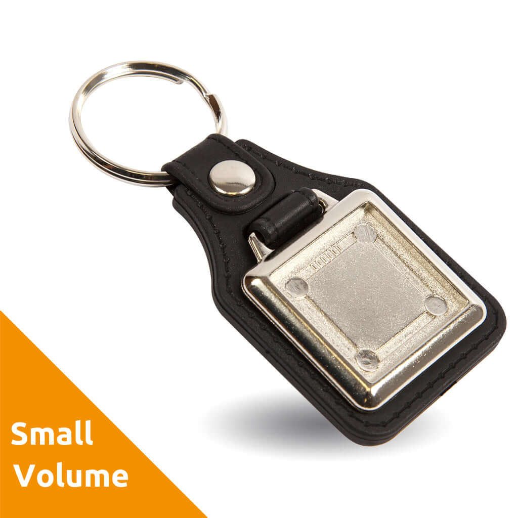 Buy MD10 Square Blank Medallion PU Leather Photo Insert Keyring - 25mm from £1.50 Online