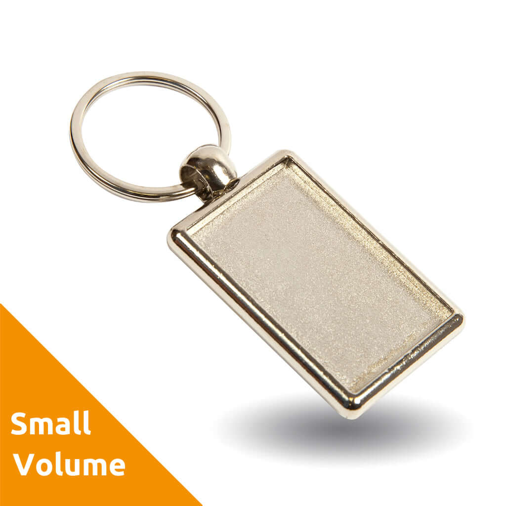 Buy Small Volume - 40 x 25mm Blank Metal Photo Insert Keyring from £1.50 Online