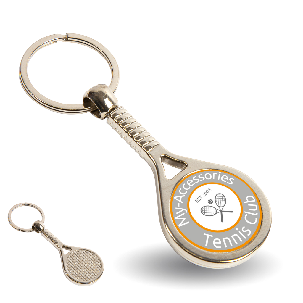 Buy MTN Tennis Racket Round Blank Metal Photo Insert Keyring - 25mm ...