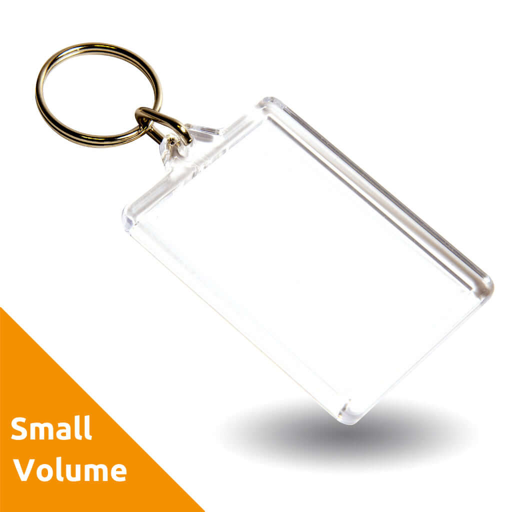 Buy Small Volume - 50 x 35mm Blank Acrylic Photo Insert Keyring from £0.85 Online