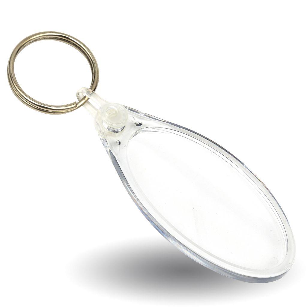Buy 50 x 25mm Oval Blank Plastic Photo Insert Keyring - Pack of 50 from £29.37 Online