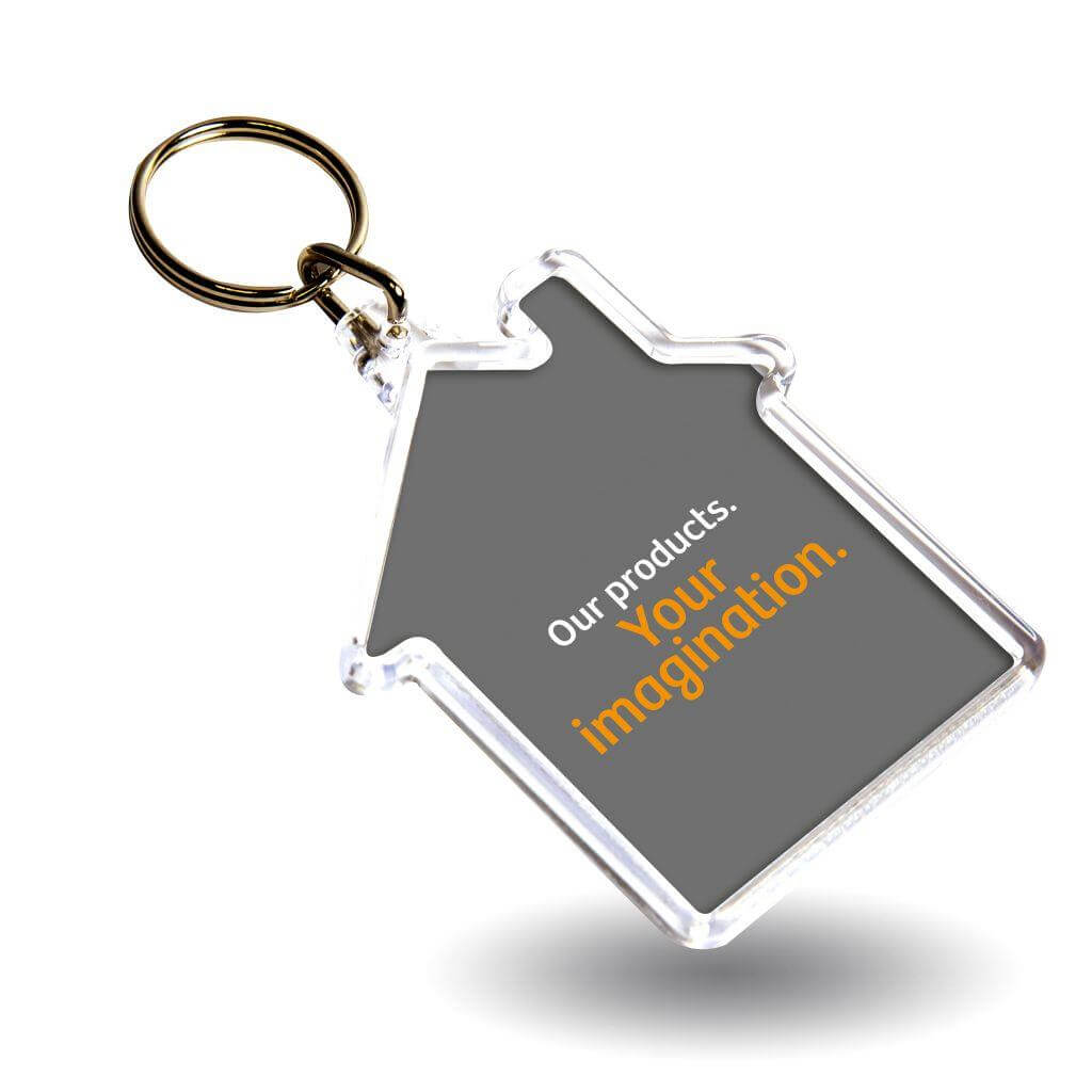 Buy S-House Shaped Blank Plastic Photo Insert Keyring - 59 x 56mm - Pack of 50 from £30.60 Online