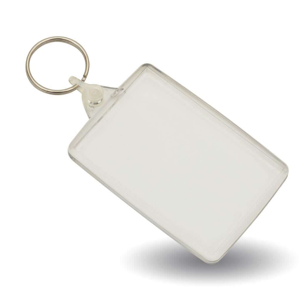 Buy Rectangular Blank Plastic Keyring Insert - 66 x 44mm - Pack of 50 from £43.48 Online