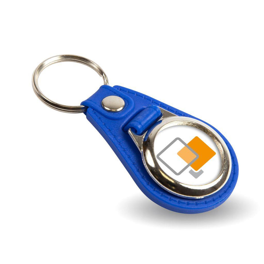 Keep Calm And Eat Chocolate Key Ring – Yellow Plastic Medallion With Printed Design